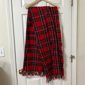 Large red checkered scarf